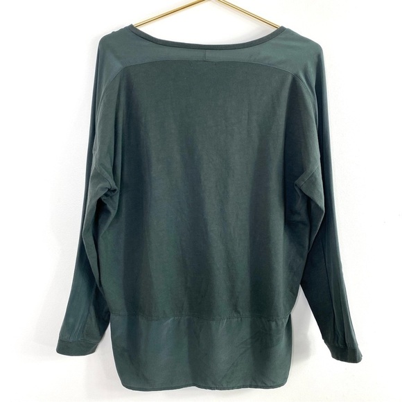 MADEWELL Silk Hem Dolman Long Sleeve Top in Sage Green Style E2428 - Picture 3 of 6